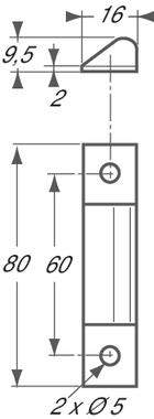 Stainless steel keeper for 027503830/03832 locks (2)