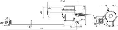 Vérin électrique Force 3500 N - Course 300 mm -12V (2)