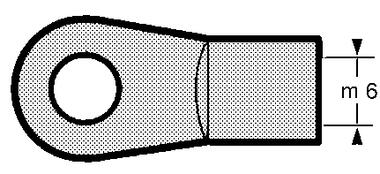 End with Ø 8,1 hole, for gas spring with M6 threading