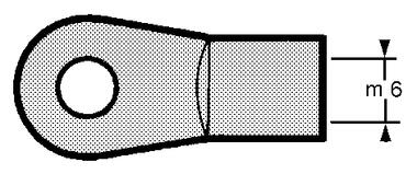 End with Ø 6,1 hole for gas spring with M6 threading