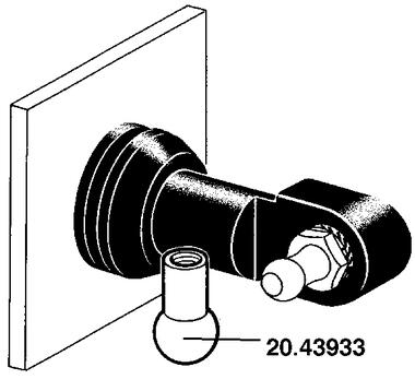 Gasfeder-Halterung zylindrisch aus schwarzem glasfederverstärktem Polyamid