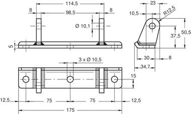 Chape inox à visser ailes déportées pour 082005700 (2)