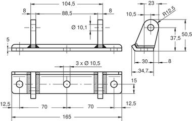 Cardine a base piana 30 mm disassato (2)