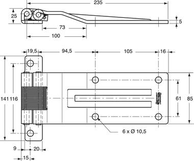 Cerniera inox da avvitare (2)