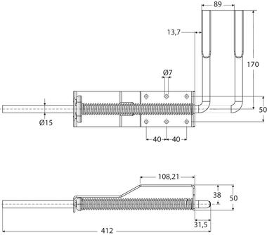 Stainless steel door retainer, designed to locate on the cam (2)