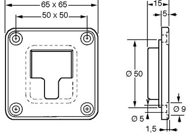 Black plastic recessed catch plate (2)