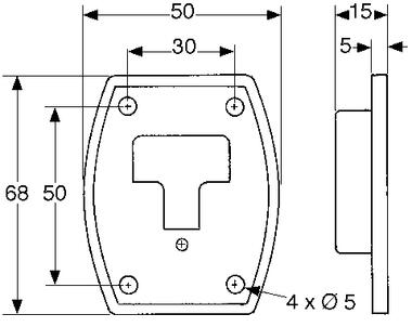 Stainless steel recessed catch plate with black plastic backplate (2)