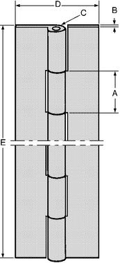 Charnière simple feuille acier, nœud roulé (1)