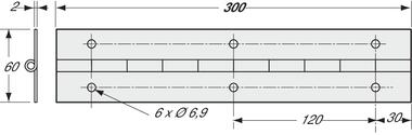 Charnière inox  continue 60mmx300 mm