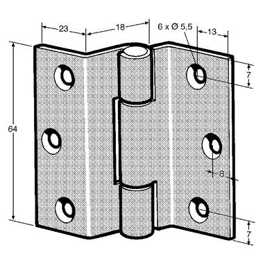 Charnière acier zingué, axe aluminium (2)