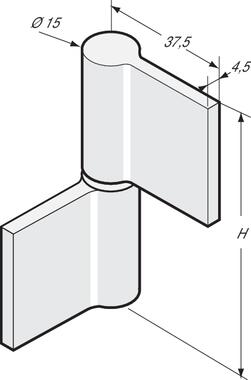 Self colour steel lift-off hinge (2)