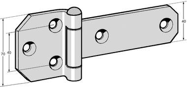 Charnière acier zingué longueur 205 mm (2)