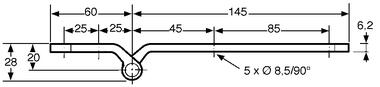 Charnière acier zingué longueur 205 mm (3)