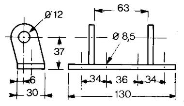 Steel hinge bracket, grey polyester painted (2)