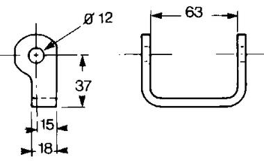 Narrow hinge bracket to weld, self colour steel (2)