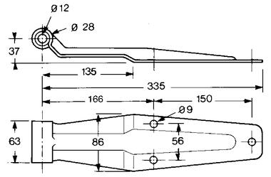 High strength steel hinge, with nylon bush (2)