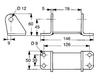 Steel hinge bracket, grey polyester painted (2)