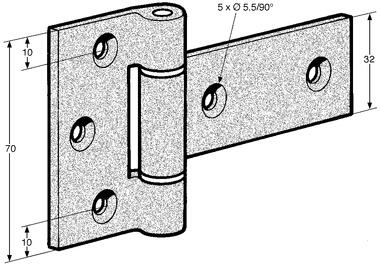 Anodized aluminium hinge with plastic washers and stainless steel pin (2)