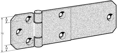 Anodized aluminium hinge,with stainless steel pin and nylon bushes (2)