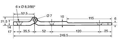 Anodized aluminium hinge,with stainless steel pin and nylon bushes (3)