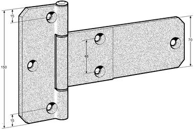 Anodized aluminium hinge,with stainless steel pin and nylon bushes (2)