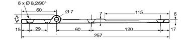 Anodized aluminium hinge,with stainless steel pin and nylon bushes (3)