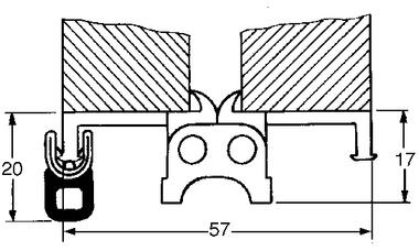 Aluminium continuous hinge with seal, 180° opening (2)