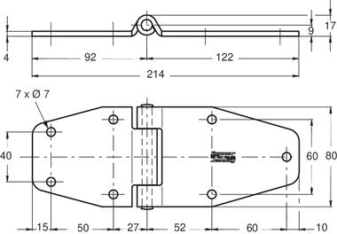 Charnière plane inox 80x214 mm (2)