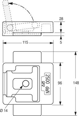 Pivoting ring, zinc plated steel (2)