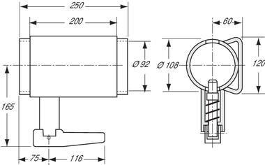 Support tube, 250 mm length, untreated steel (2)