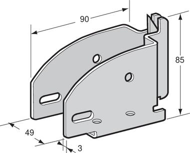 Yellow zinc plated steel beam bracket