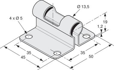 Support acier zingué ø 13,5 mm, largeur 45 mm (2)