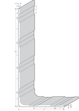 Perfil zócalo escuadra aluminio bruto