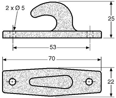 Grey plastic hook (1)