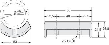 Plastic packer for tube Ø 50 mm