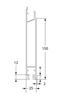  Profilo tubolare per sponda inferiore a 150 mm