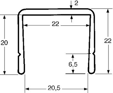 Perfil de encuadre, aluminio bruto