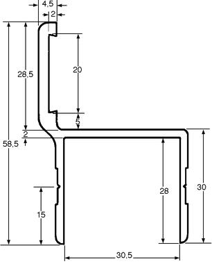 Profil d'encadrement avec battue, aluminium anodisé