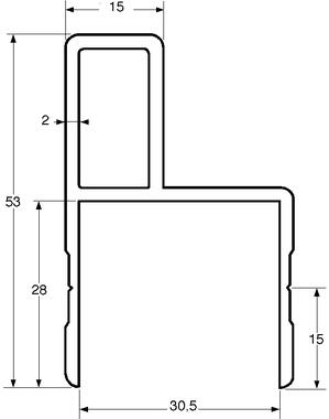 Rahmenprofil mit Anschlag, Aluminium, eloxiert (1)