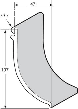 Grey PVC flop profile