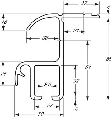 Perfil de techo exterior aluminio bruto (1)