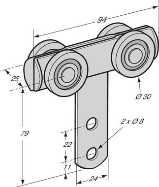 Doppelrolle, verzinkter Stahl