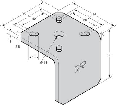 Planenspanner-Halterung, Stahl, verzinkt, für 3110238DR, 3110238GA, 3110234DR, 3110234GA (2)