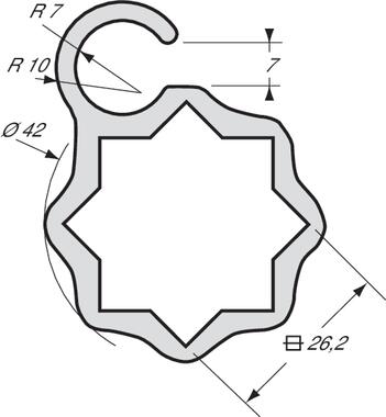 Tightener cover profile raw aluminium