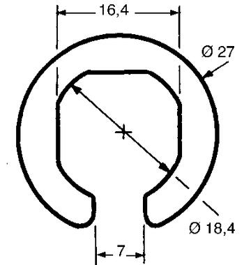 Tightener cover profile, raw aluminium