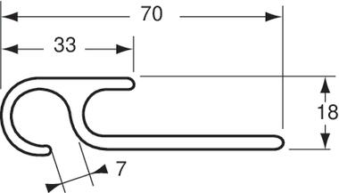 Hooking cover profile, raw aluminium