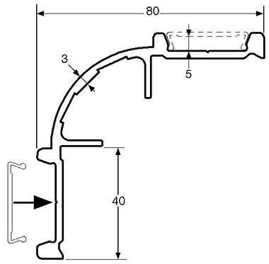 Corner profile, anodized aluminium