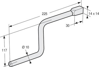 Llave acero cincado bicromatado para tensor (1)