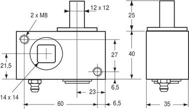 Curtain tensioner 12 x 12 square, cataphoresis steel (2)