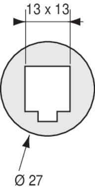 Quadratisches Verbindungsstück aus Rohmessing für Spannglied 12 x 12 und Profil 3110932 (2)